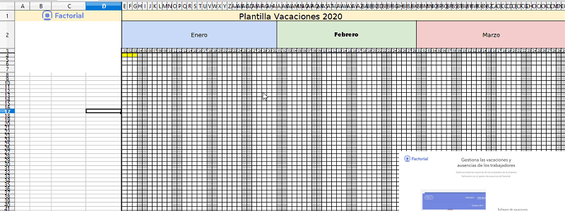 Formato Control De Vacaciones En Excel Factorial