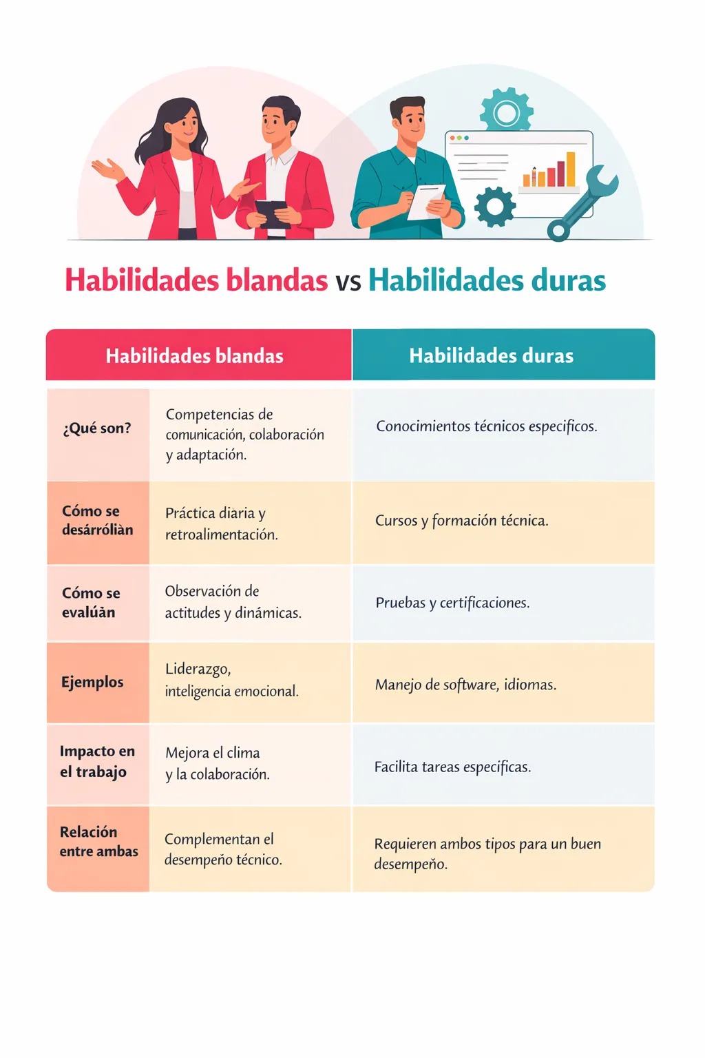 Habilidades blandas vs habilidades duras